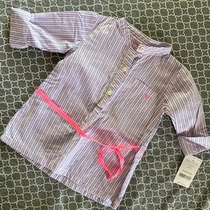 Carter’s Stripe Print Long Sleeve Half Button Up Shirt